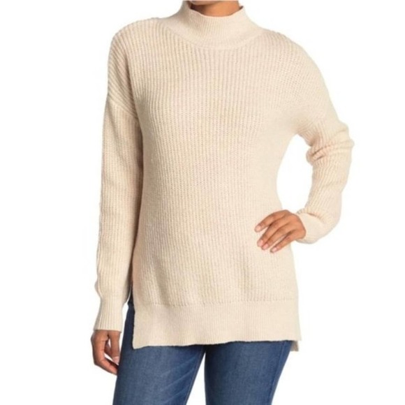 Abound Sweaters - Abound High Neck/Mock Neck Tunic Beige Oatmeal Sweater Size Large New with Tags